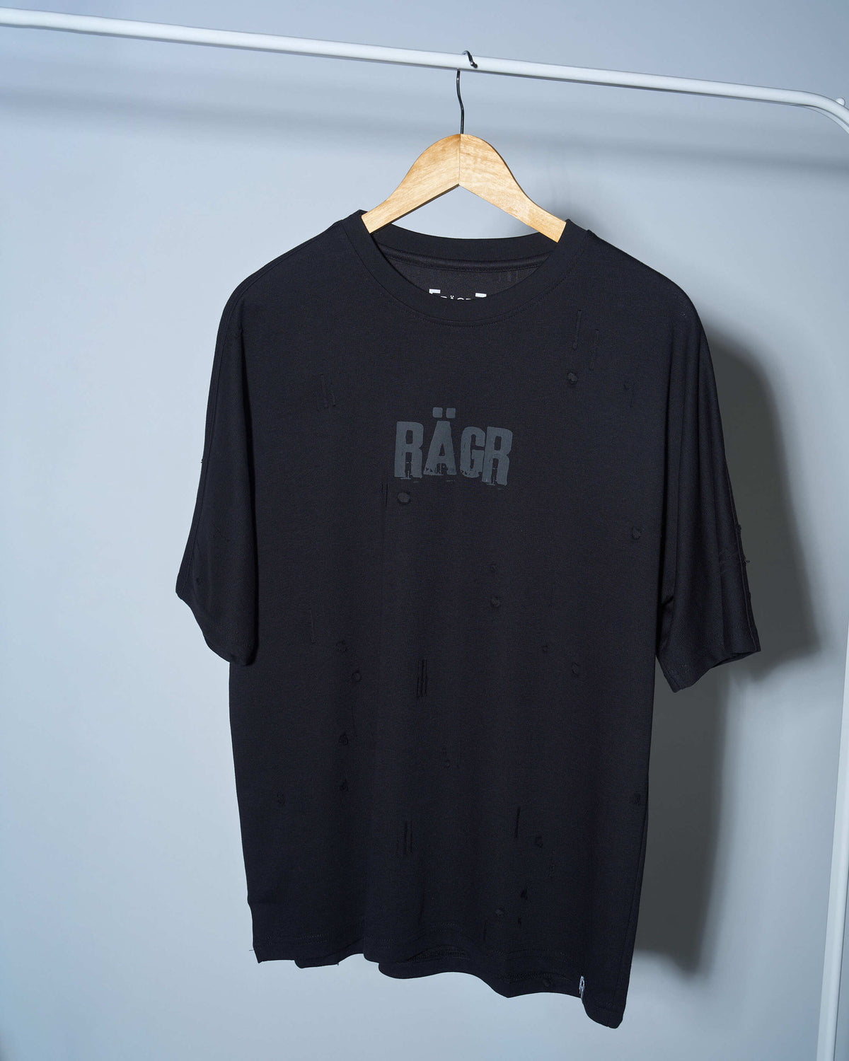 Distressed T Shirt- Black