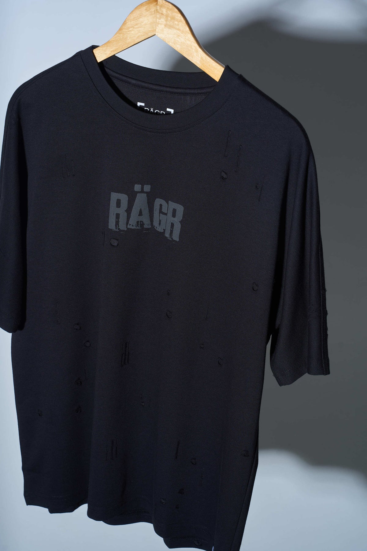 Distressed T Shirt- Black