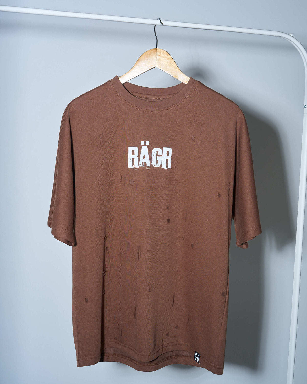 Distressed T Shirt- Brown