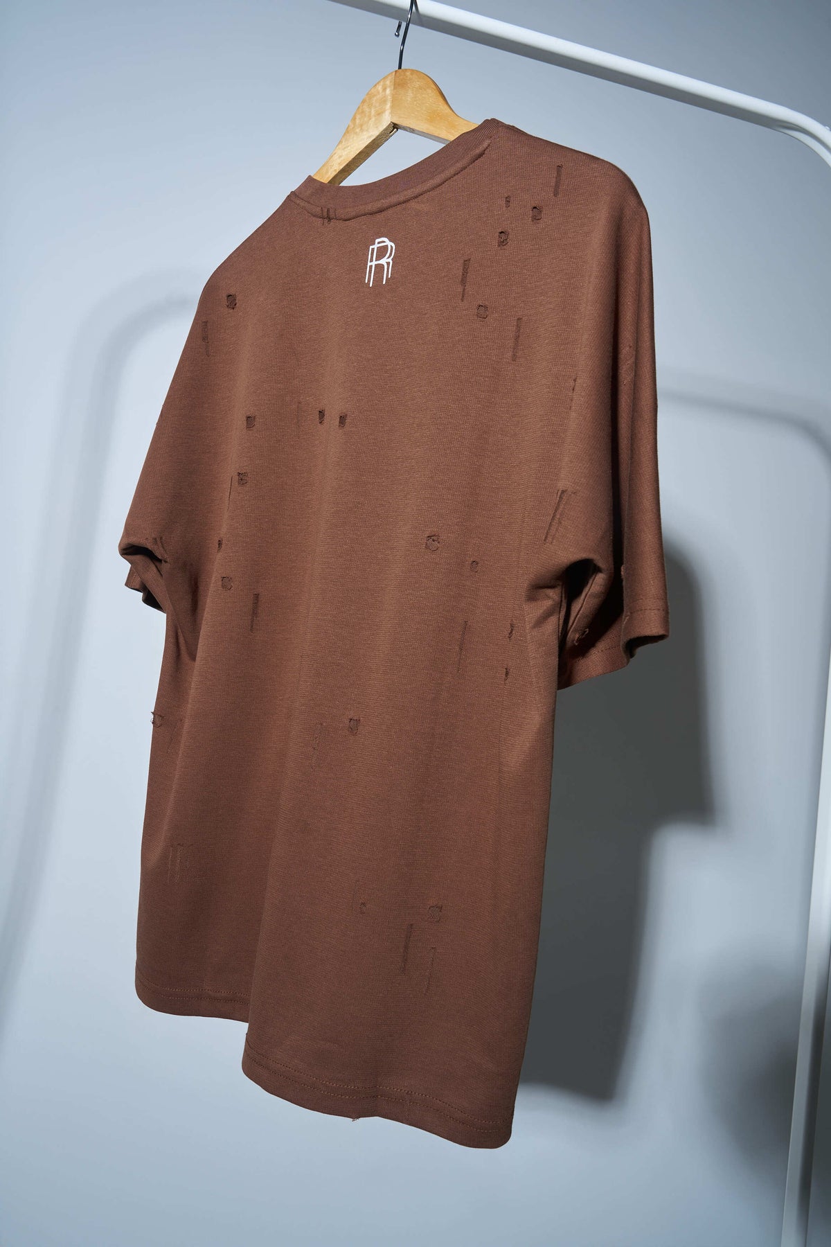 Distressed T Shirt- Brown