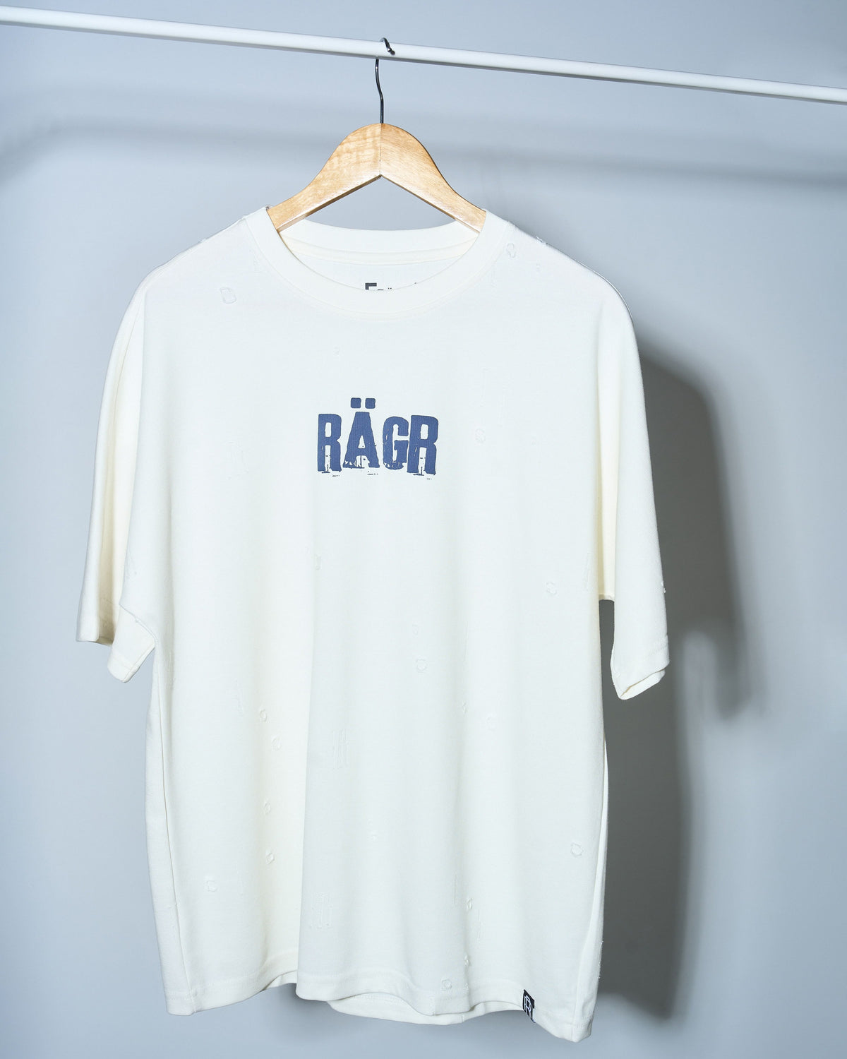 Distressed T Shirt- Cream