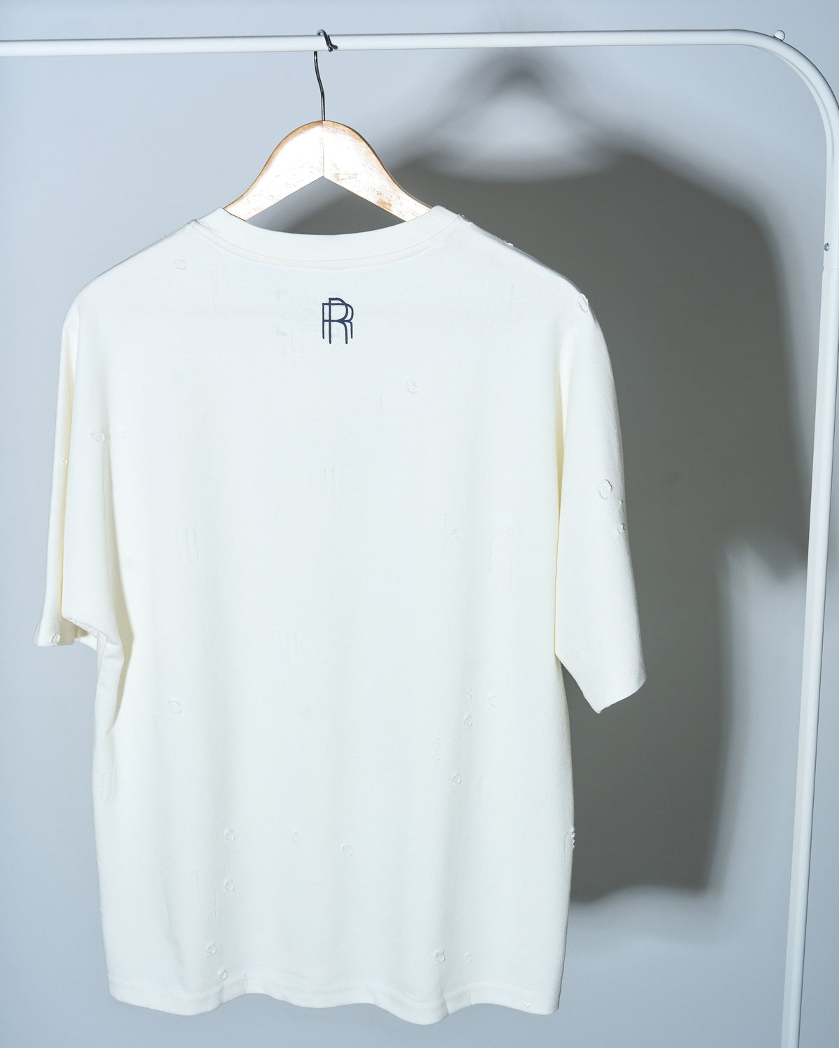 Distressed T Shirt- Cream
