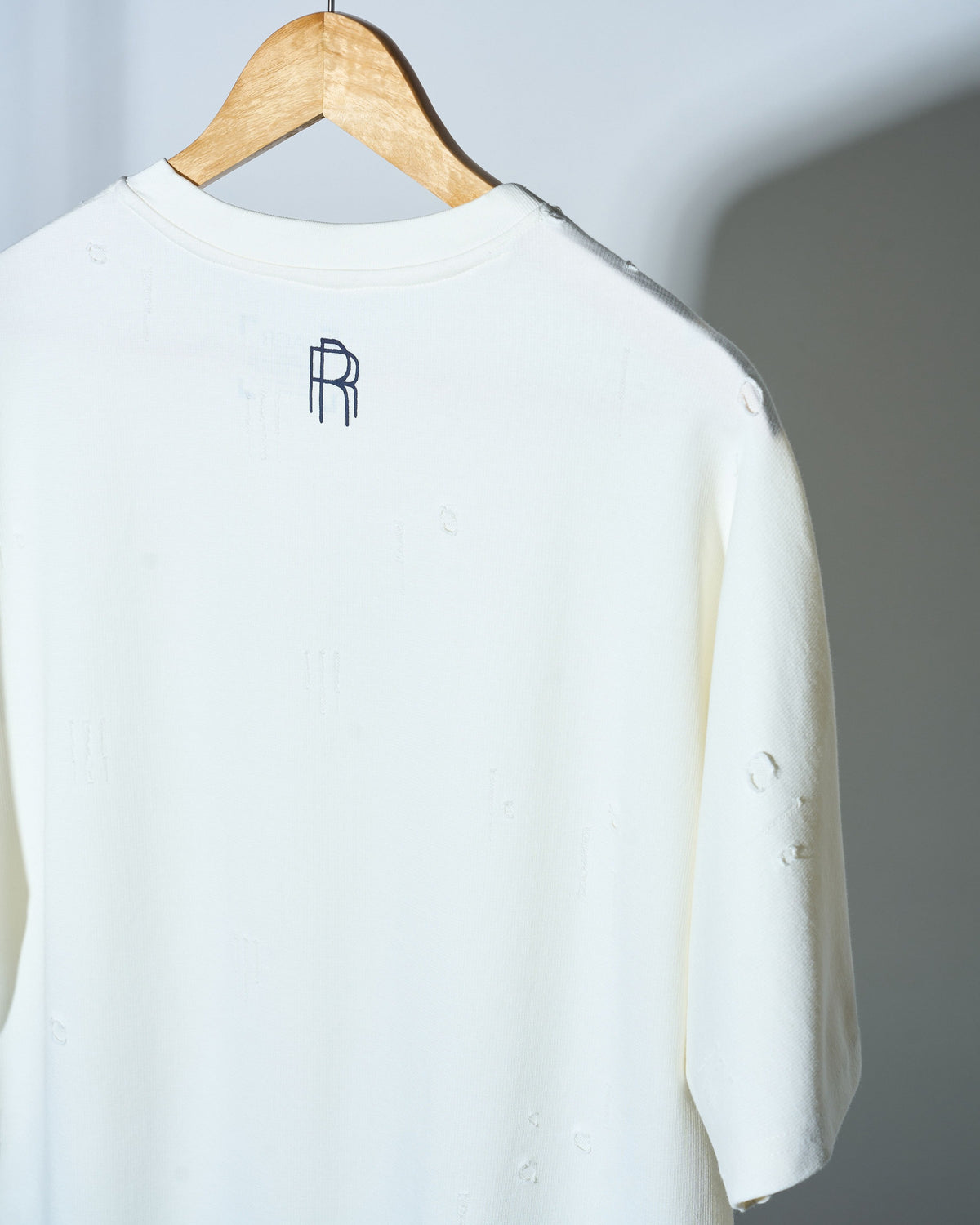 Distressed T Shirt- Cream