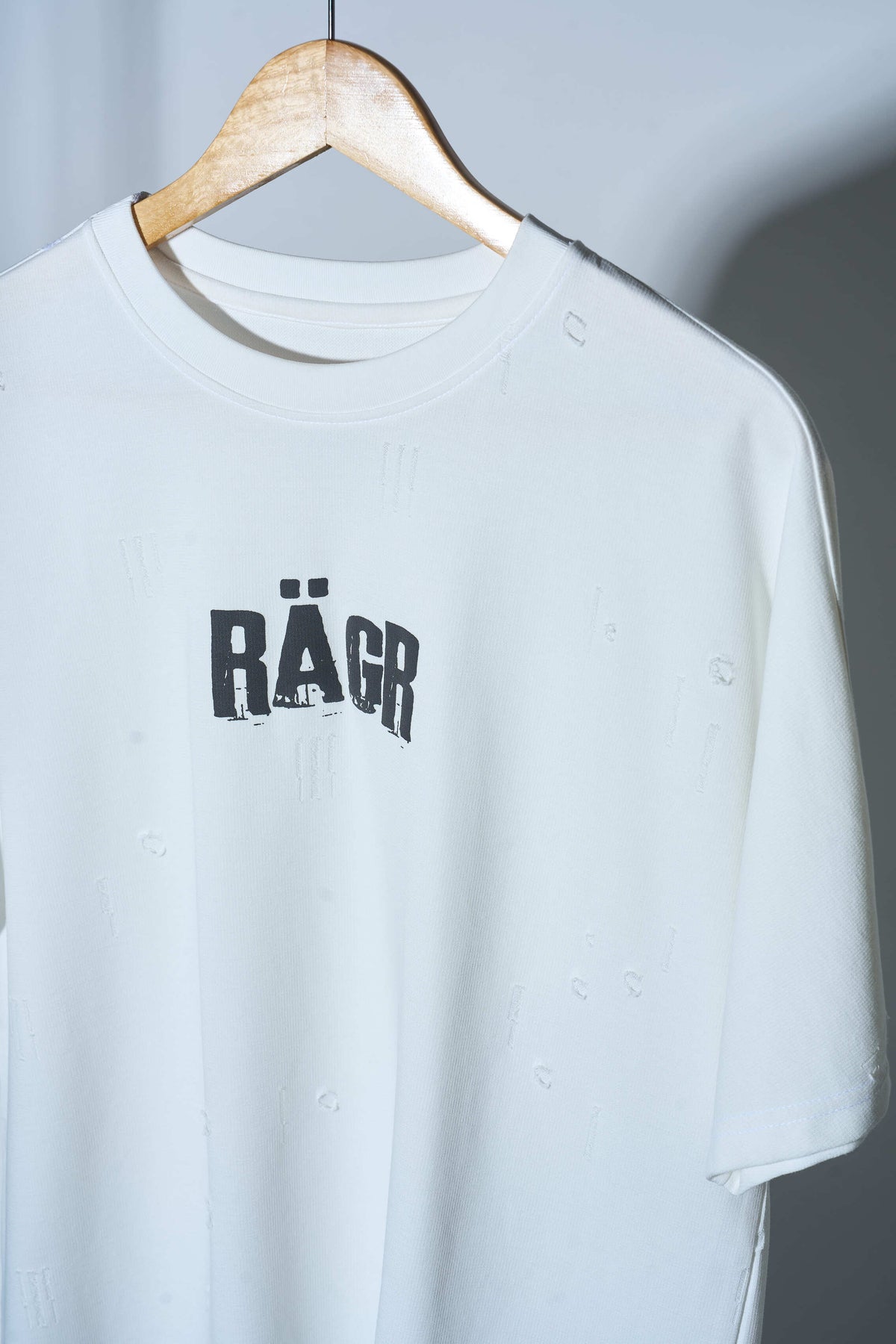 Distressed T Shirt- White