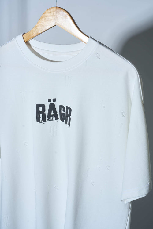 Distressed T Shirt- White
