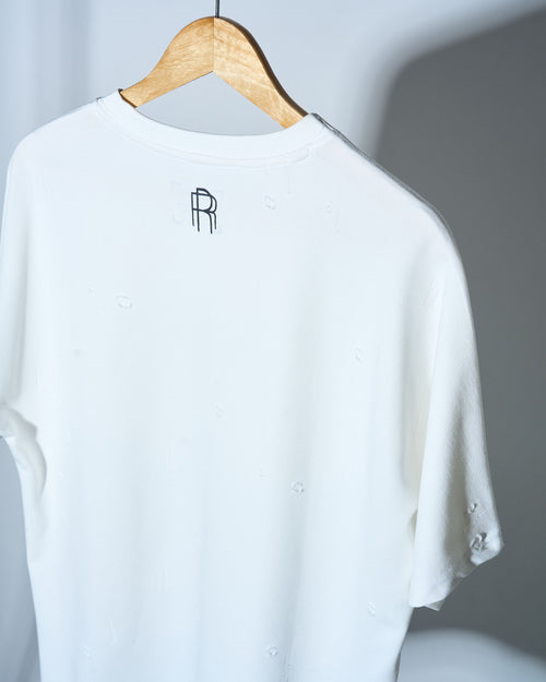 Distressed T Shirt- White