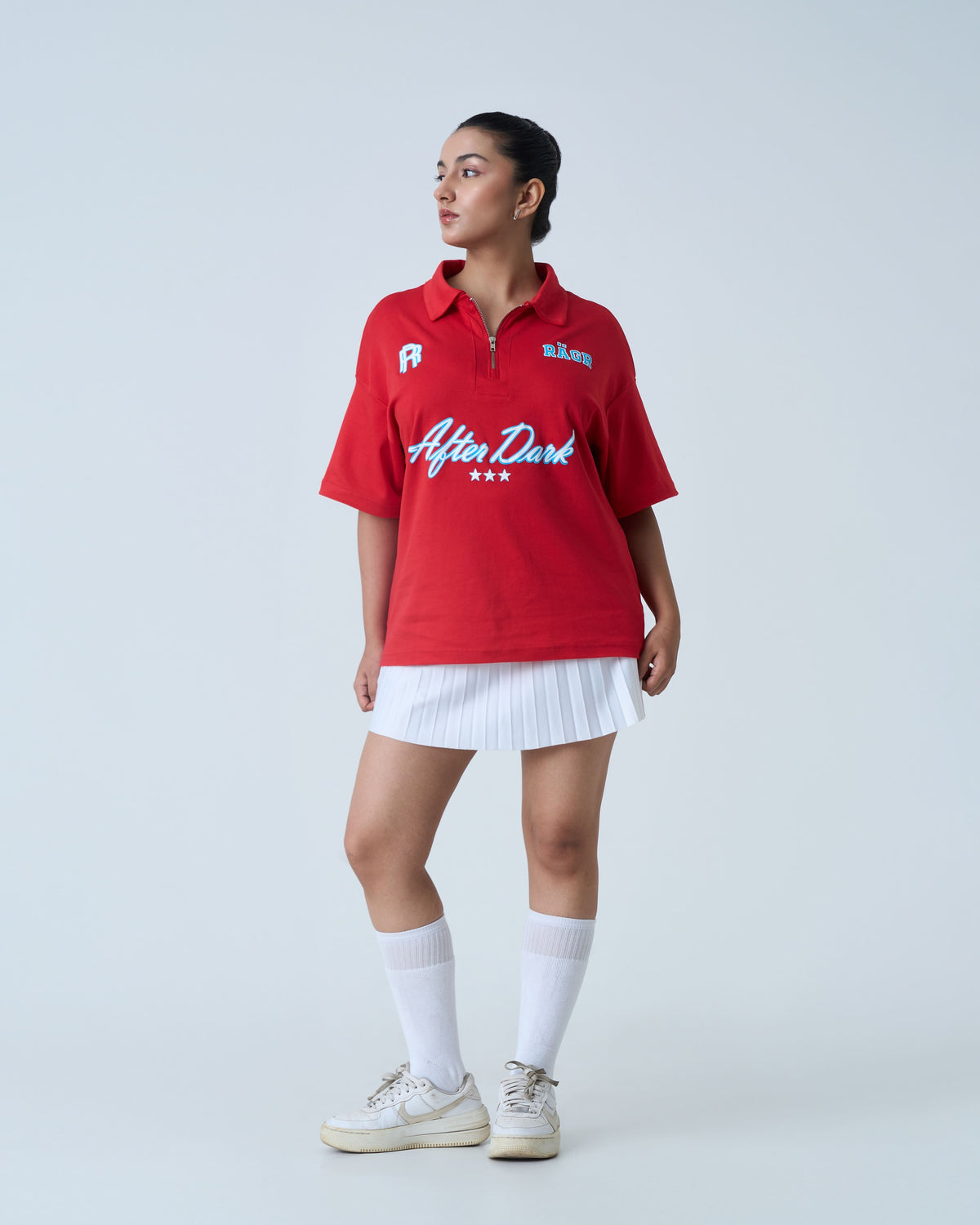 After Dark Polo T Shirt- Red