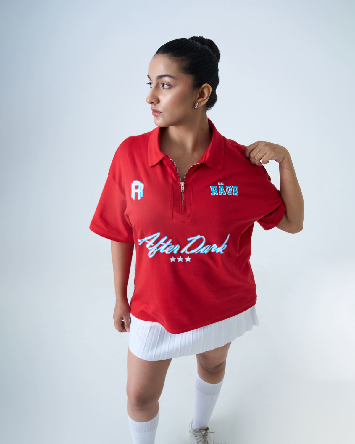 After Dark Polo T Shirt- Red