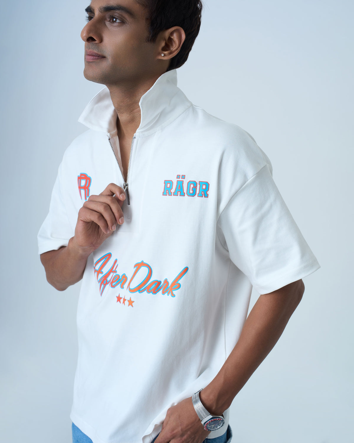 After Dark Polo T Shirt- White