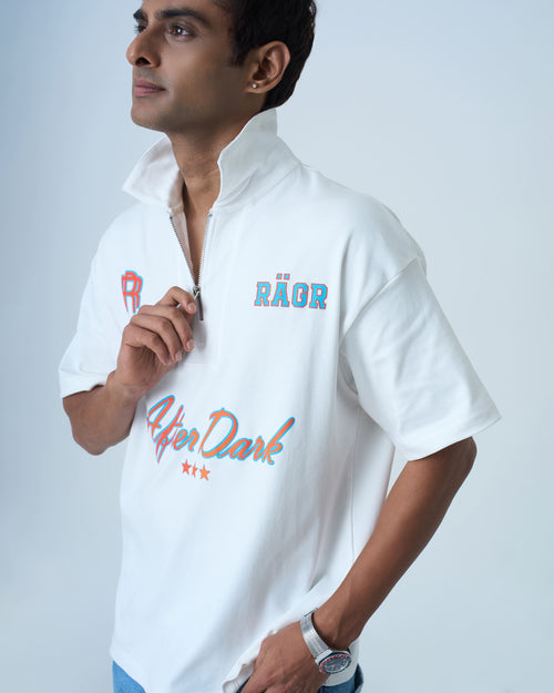 After Dark Polo T Shirt- White