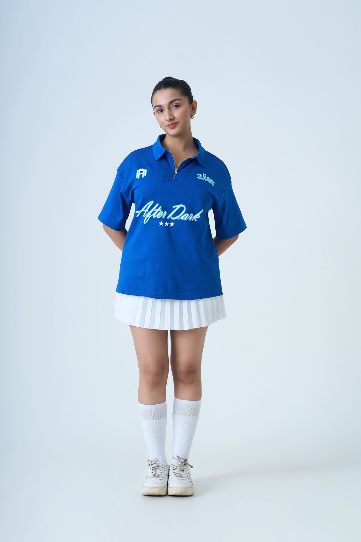 After Dark Polo T Shirt- Blue