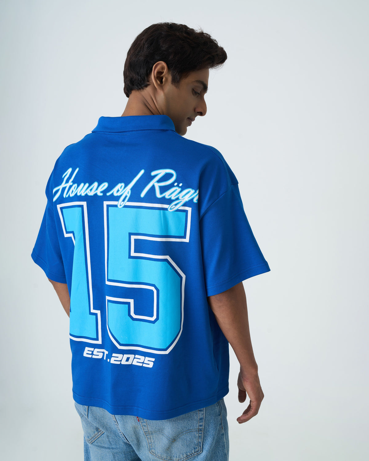 After Dark Polo T Shirt- Blue