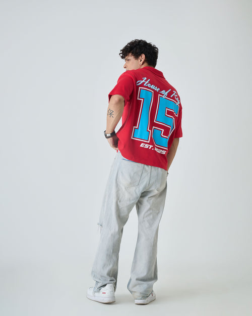After Dark Polo T Shirt- Red