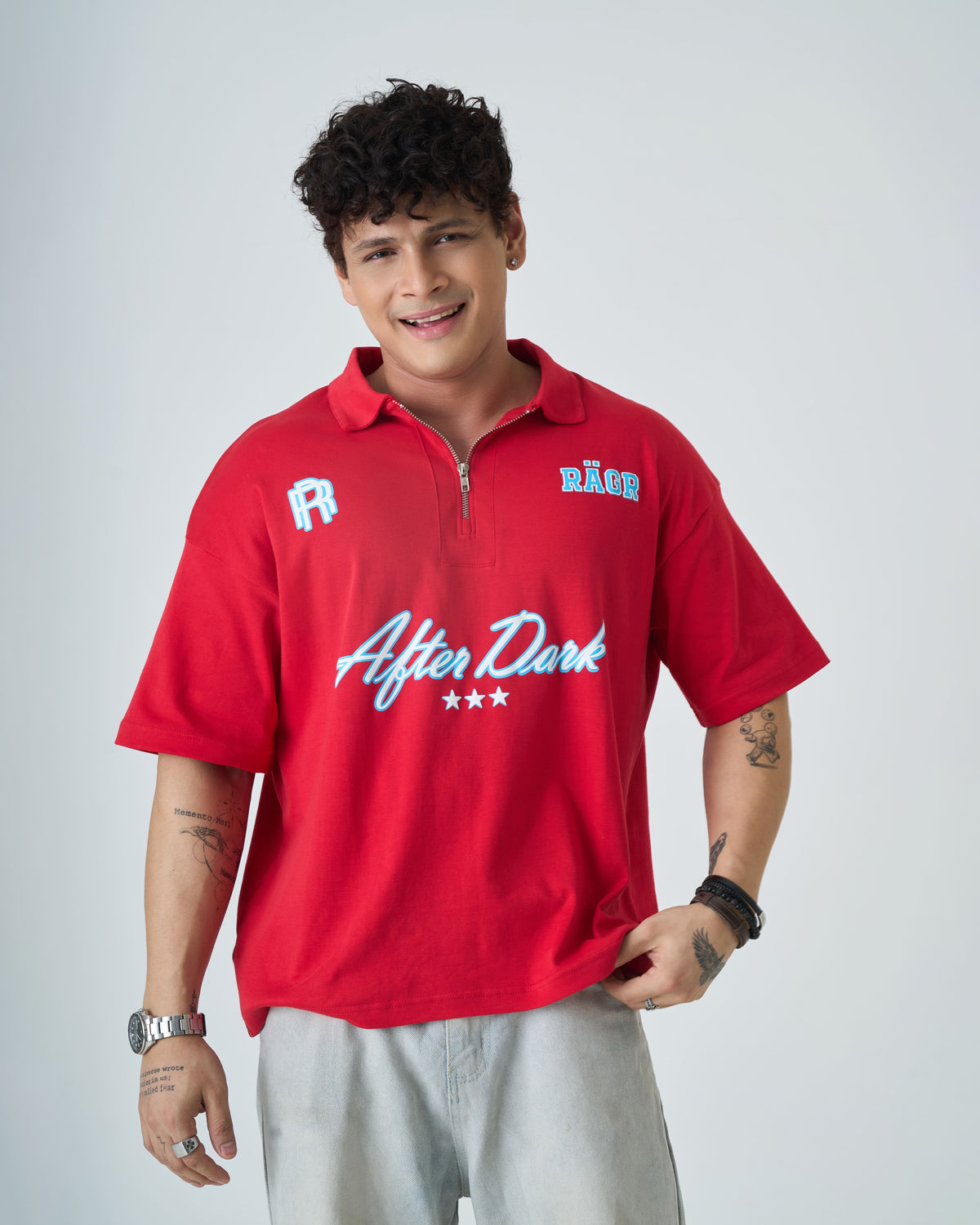 After Dark Polo T Shirt- Red