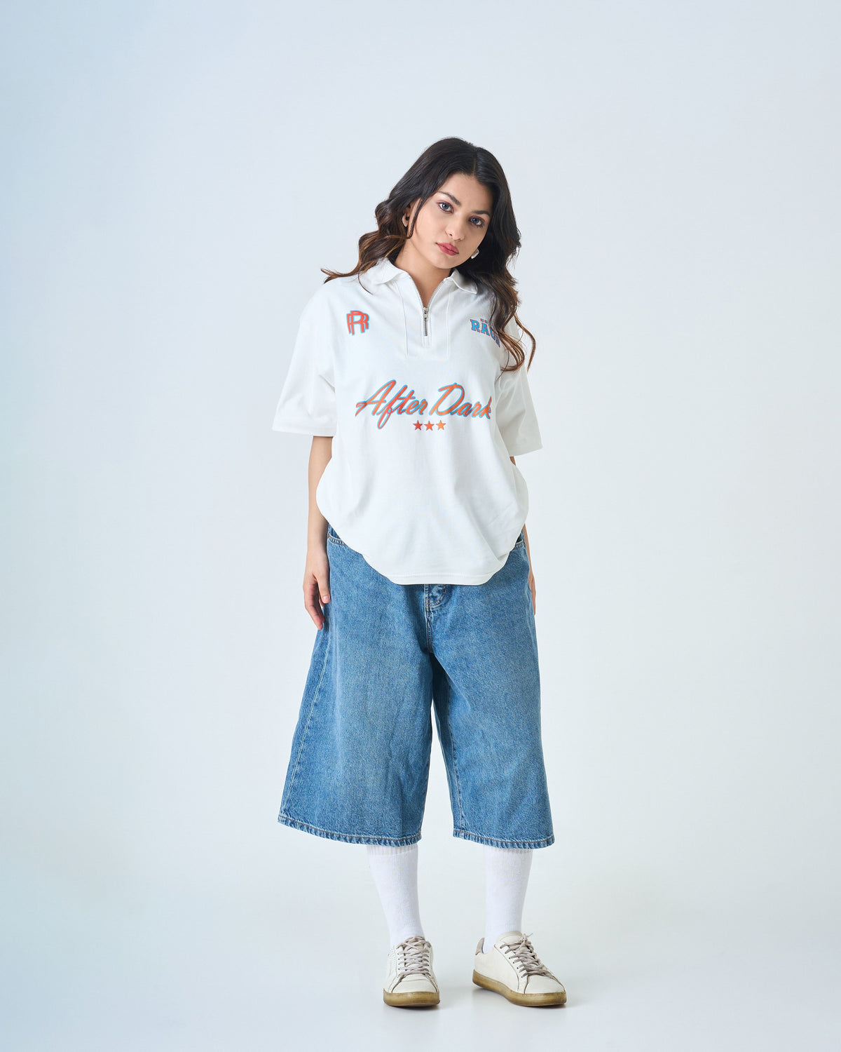 After Dark Polo T Shirt- White