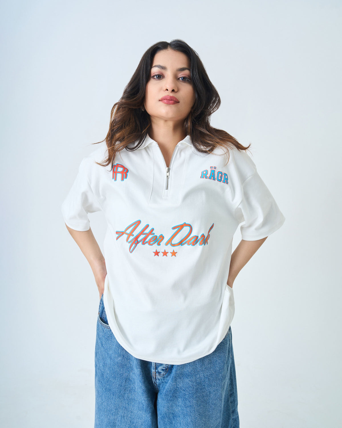 After Dark Polo T Shirt- White