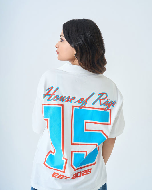 After Dark Polo T Shirt- White
