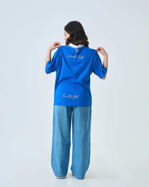 After Dark Polo T Shirt- Blue
