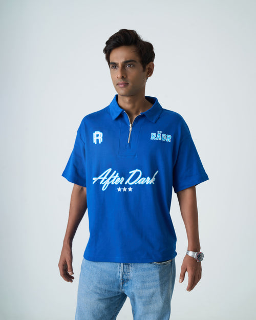 After Dark Polo T Shirt- Blue