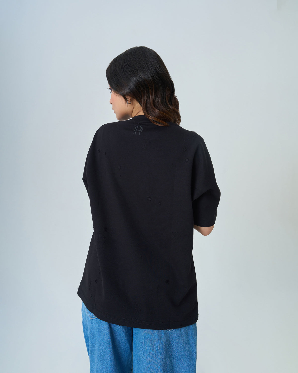 Distressed T Shirt- Black