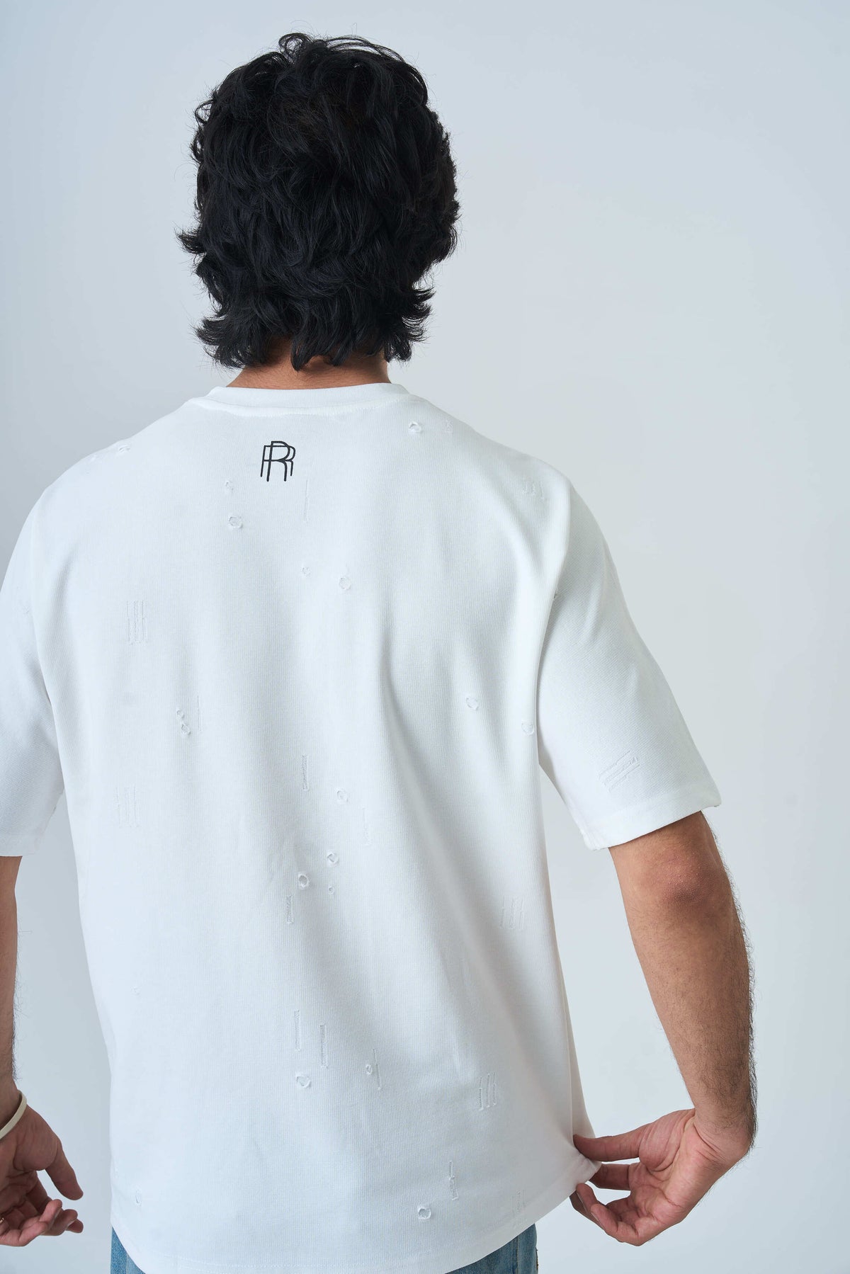 Distressed T Shirt- White