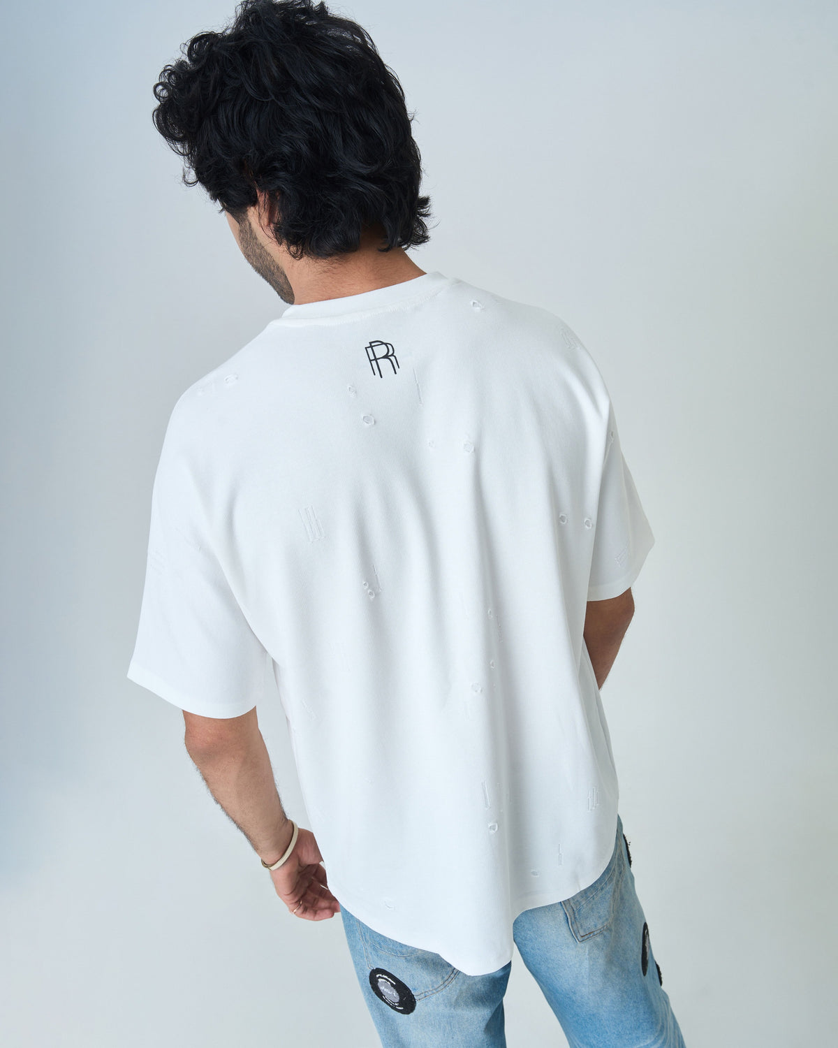 Distressed T Shirt- White