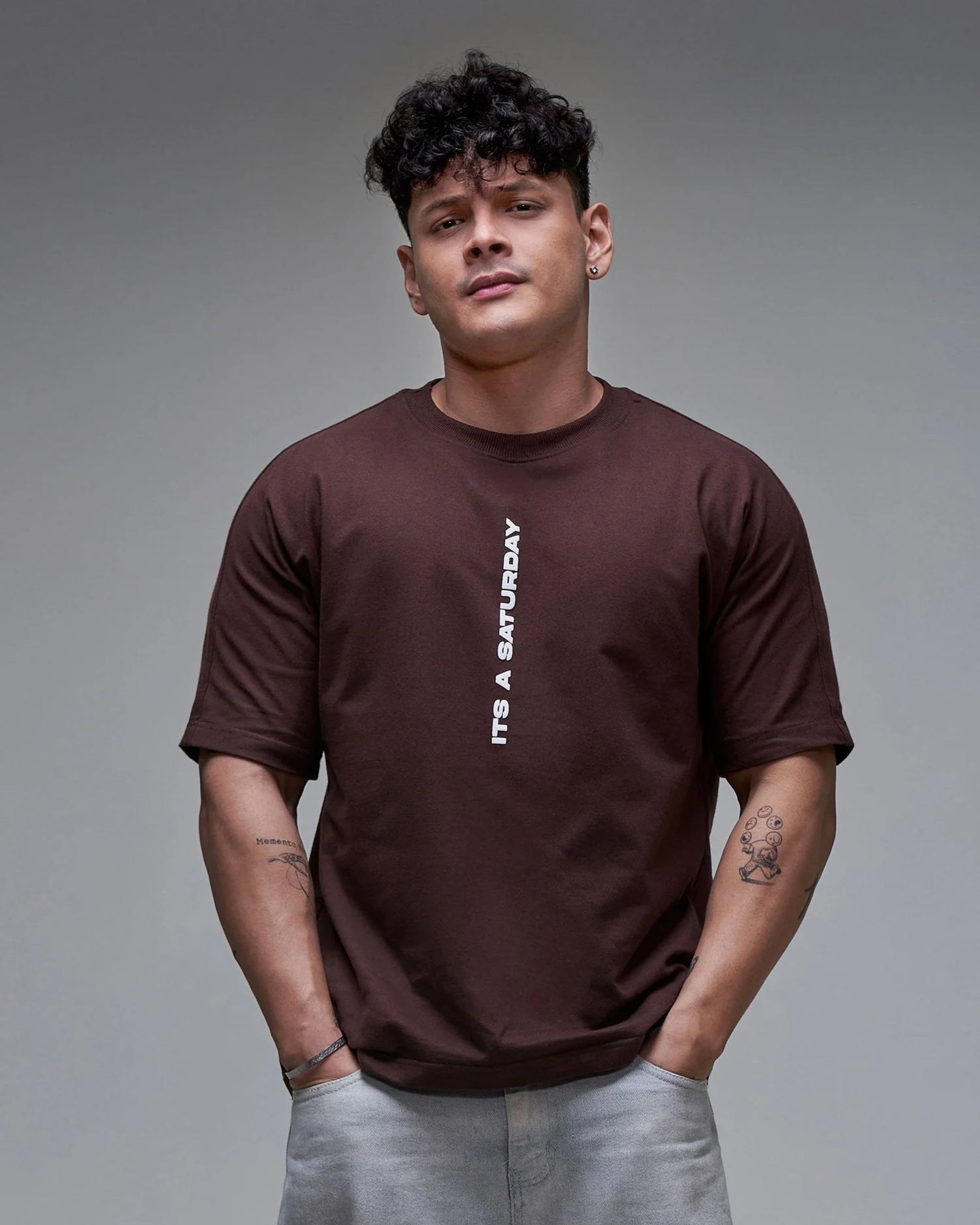 It's a Saturday' T shirt - Coffee