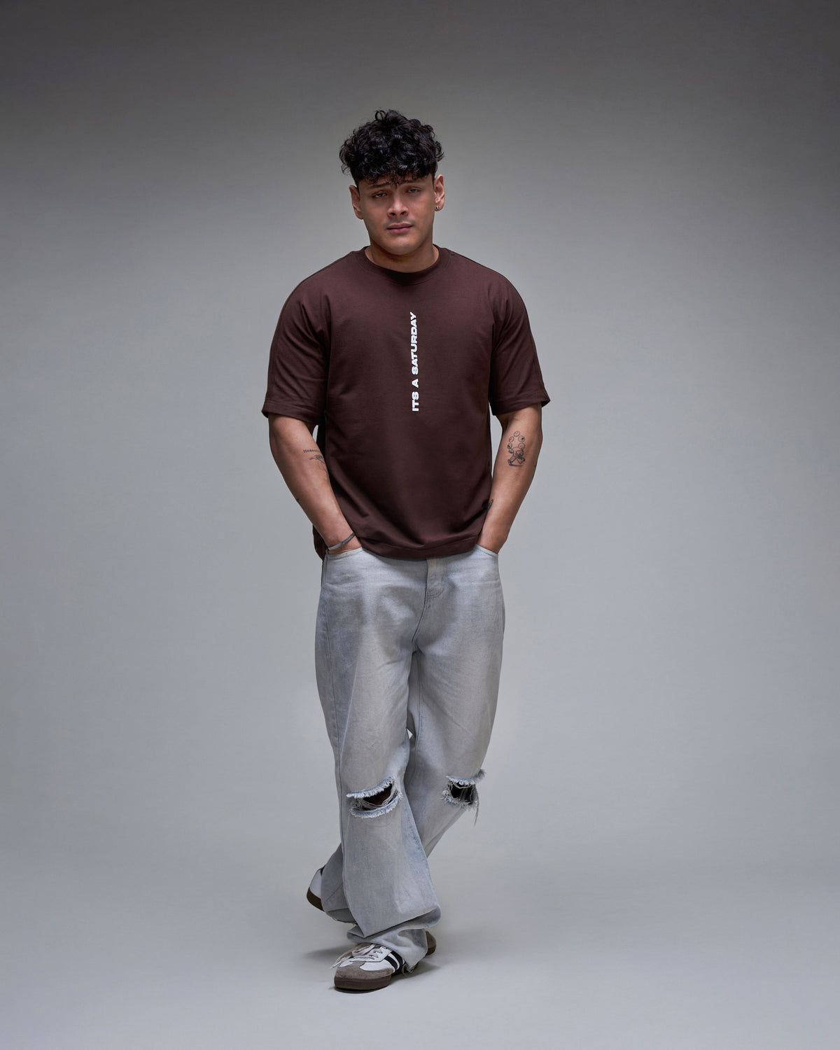 It's a Saturday' T shirt - Coffee