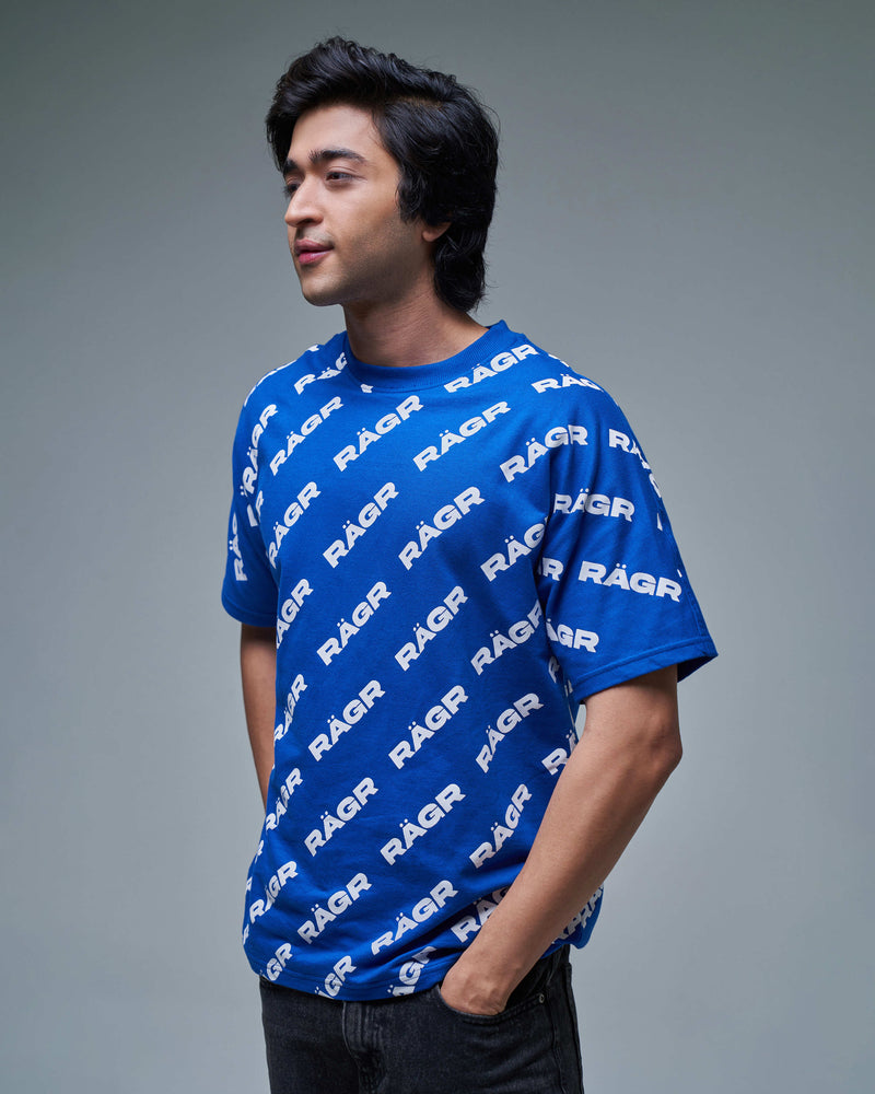 All Over Logo T shirt - Royal Blue