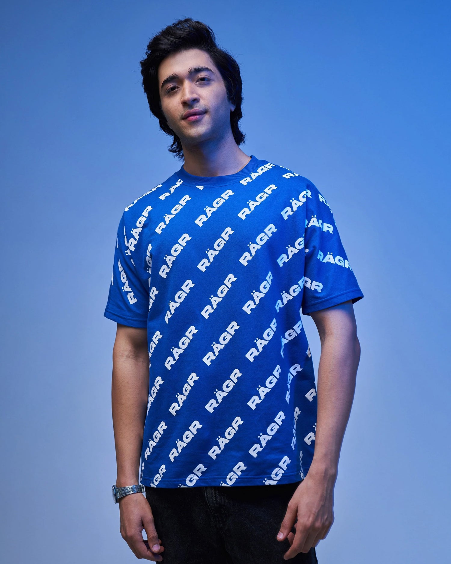 All Over Logo T shirt - Royal Blue