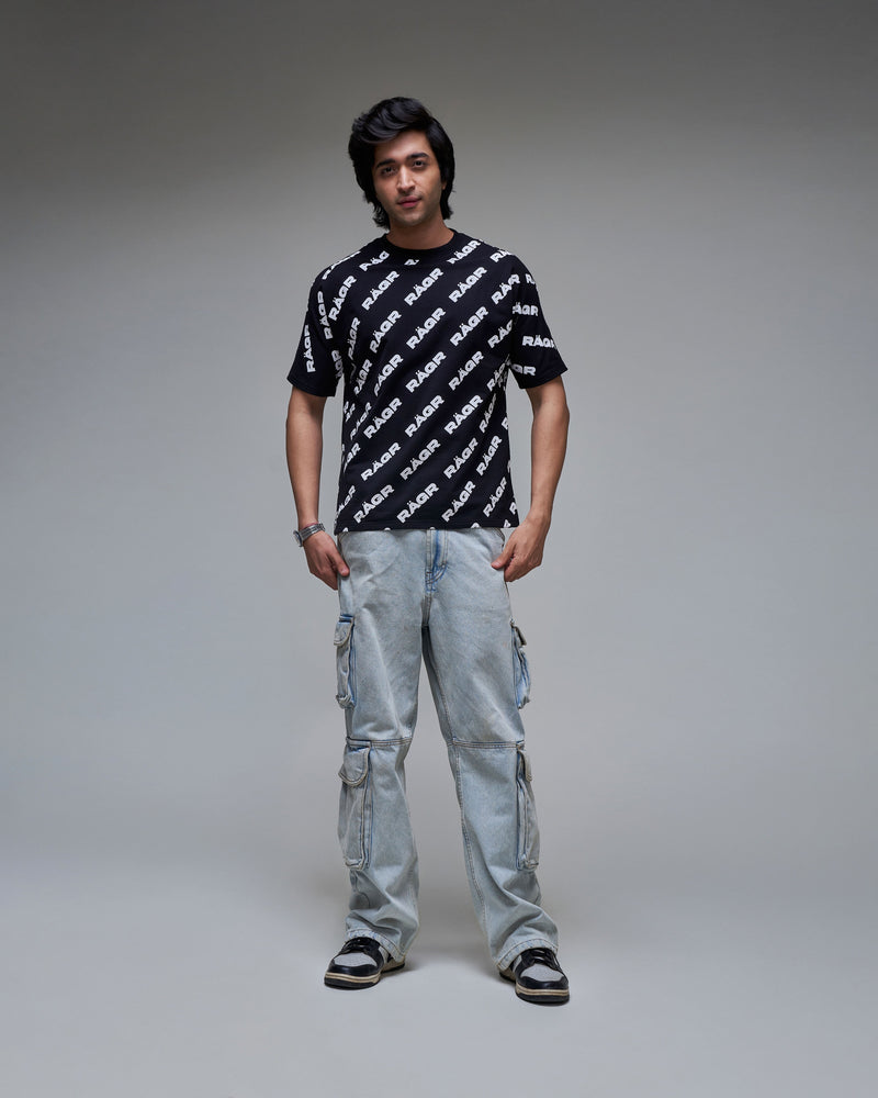 All Over Logo T shirt - Black