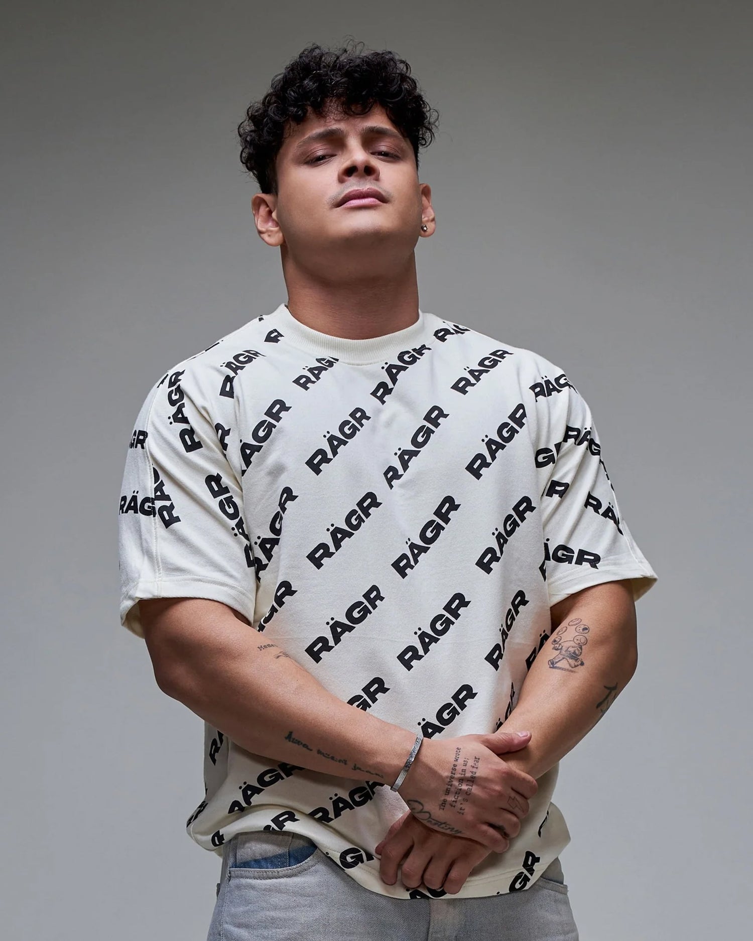 All Over Logo T shirt - Antique White