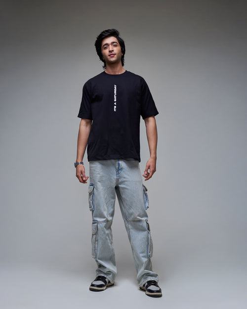 It's a Saturday' T shirt - Black