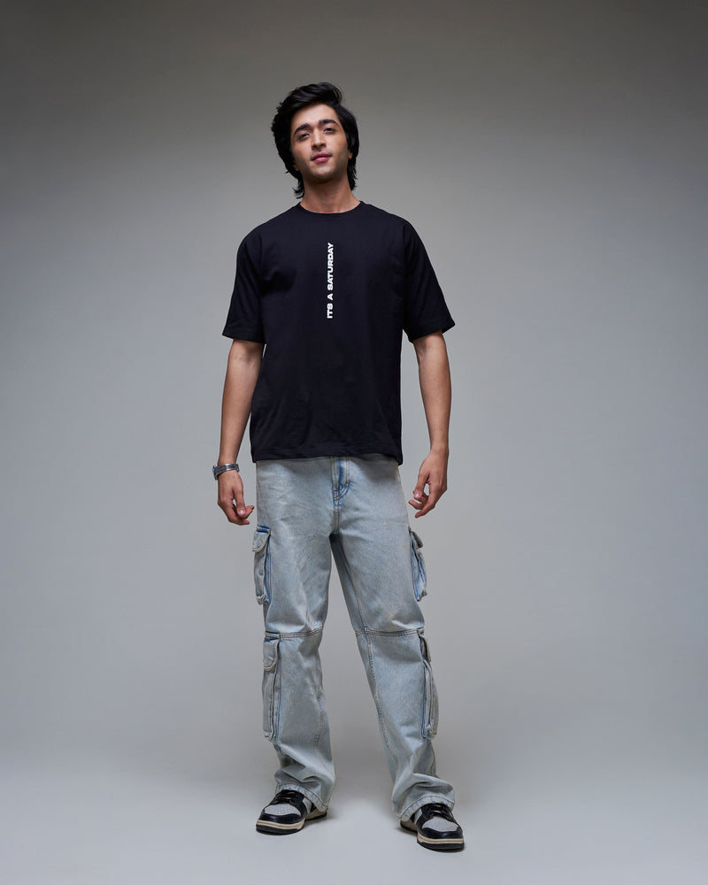 It's a Saturday' T shirt - Black