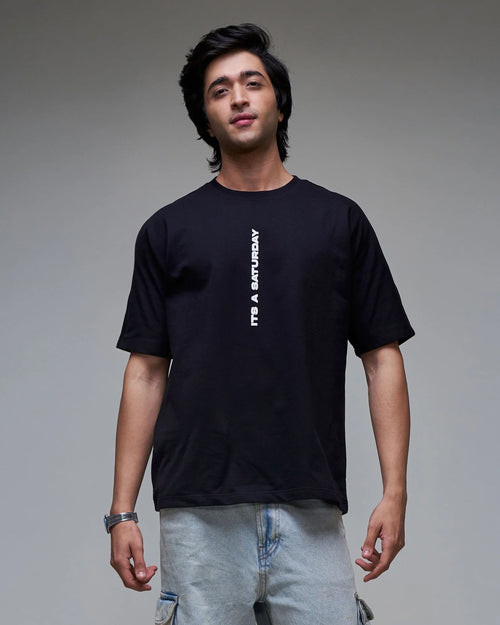 It's a Saturday' T shirt - Black
