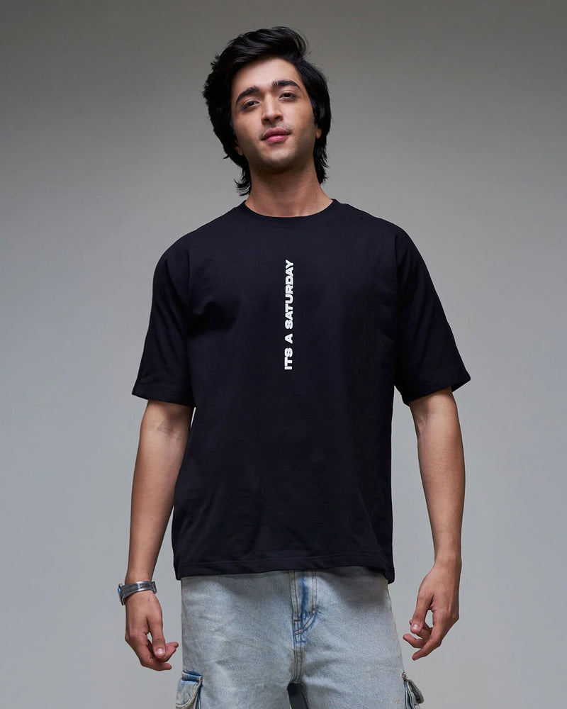 It's a Saturday' T shirt - Black