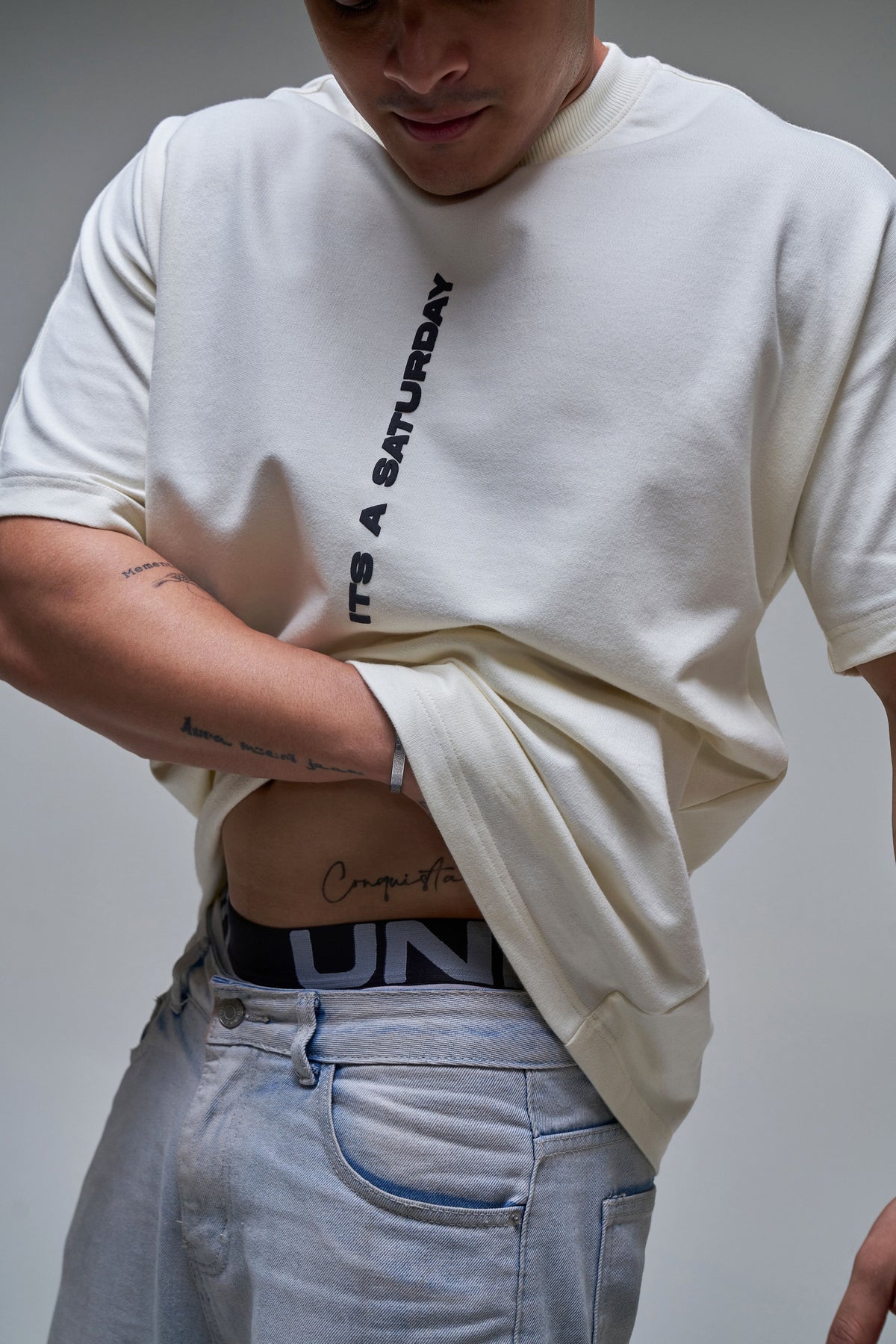It's a Saturday' T shirt- Antique White