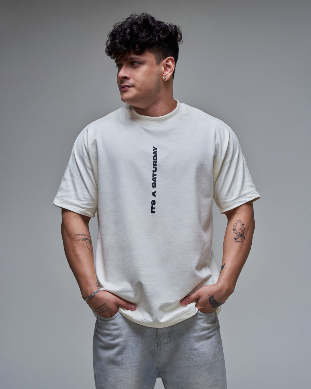It's a Saturday' T shirt- Antique White